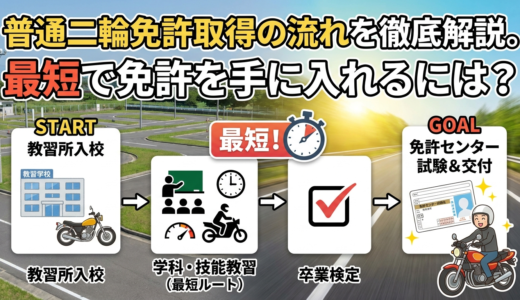 普通二輪免許取得の流れを徹底解説。最短で免許を手に入れるには？