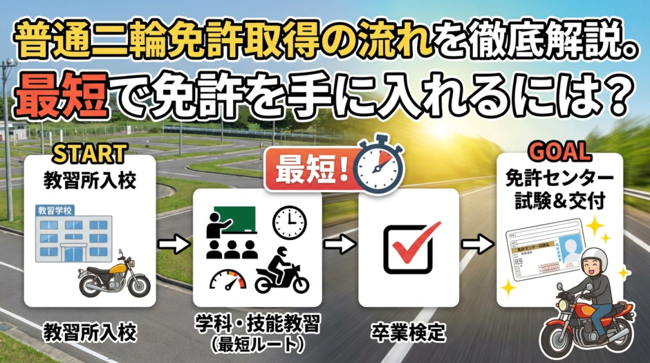 普通二輪免許取得の流れを徹底解説。最短で免許を手に入れるには？