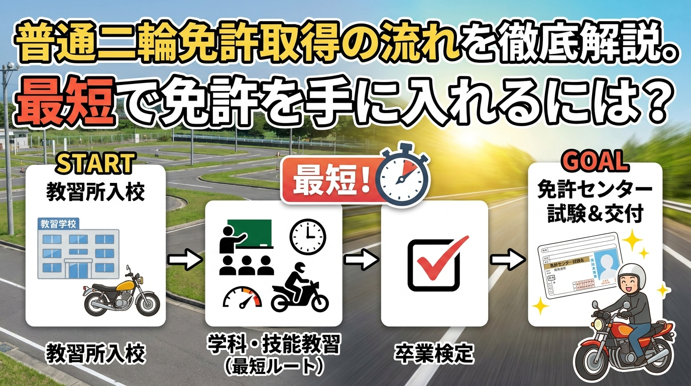 普通二輪免許取得の流れを徹底解説。最短で免許を手に入れるには？