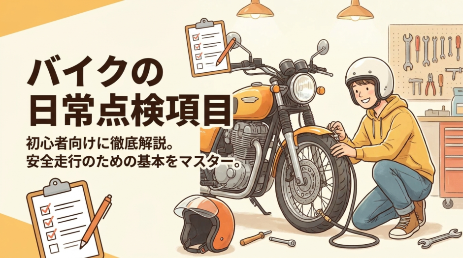 バイクの日常点検項目、初心者向けに徹底解説。安全走行のための基本をマスター。