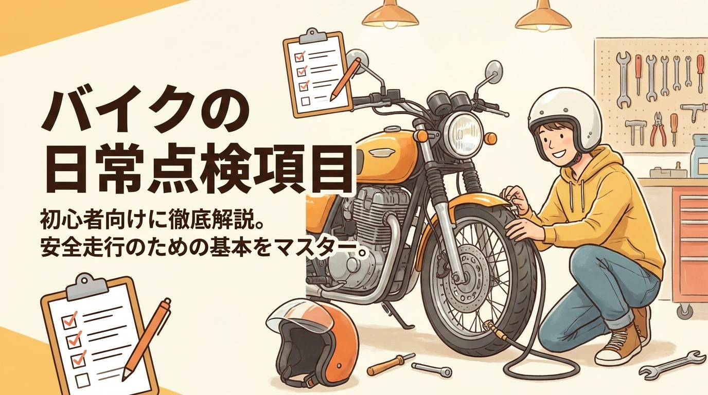 バイクの日常点検項目、初心者向けに徹底解説。安全走行のための基本をマスター。