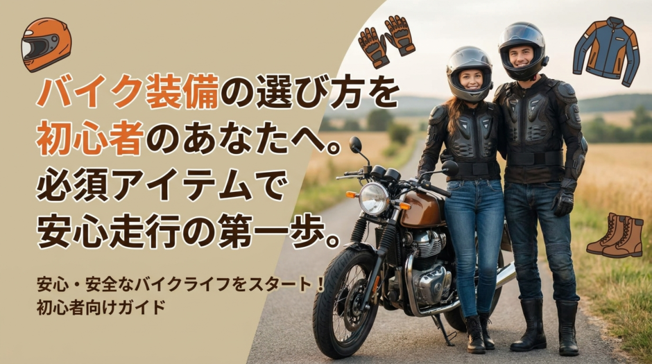 バイク装備の選び方を初心者のあなたへ。必須アイテムで安心走行の第一歩。