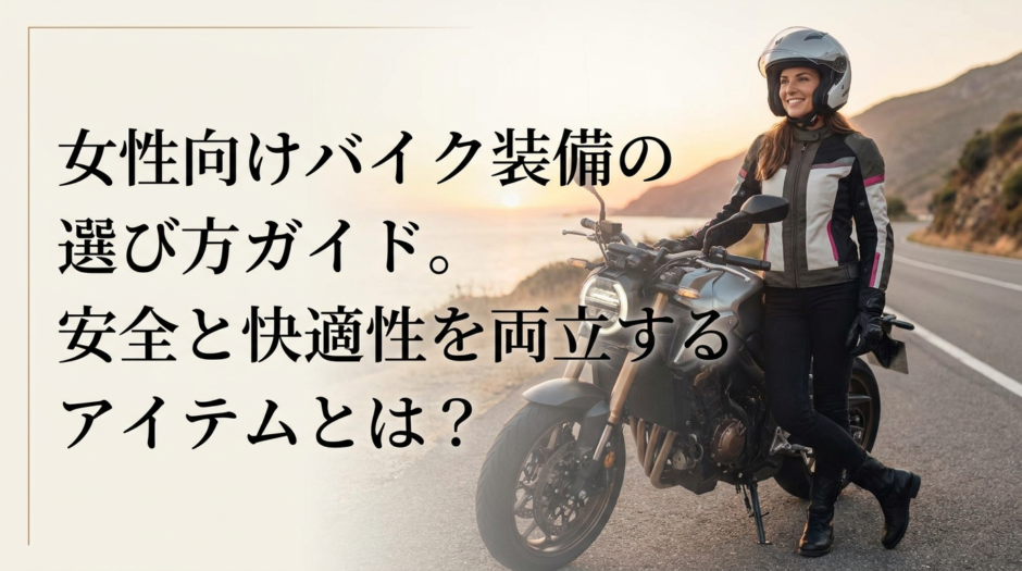 女性向けバイク装備の選び方ガイド。安全と快適性を両立するアイテムとは？