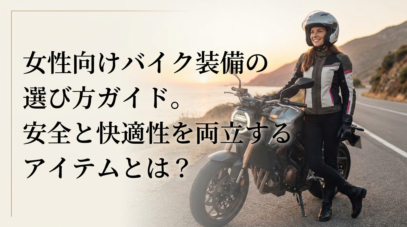女性向けバイク装備の選び方ガイド。安全と快適性を両立するアイテムとは？