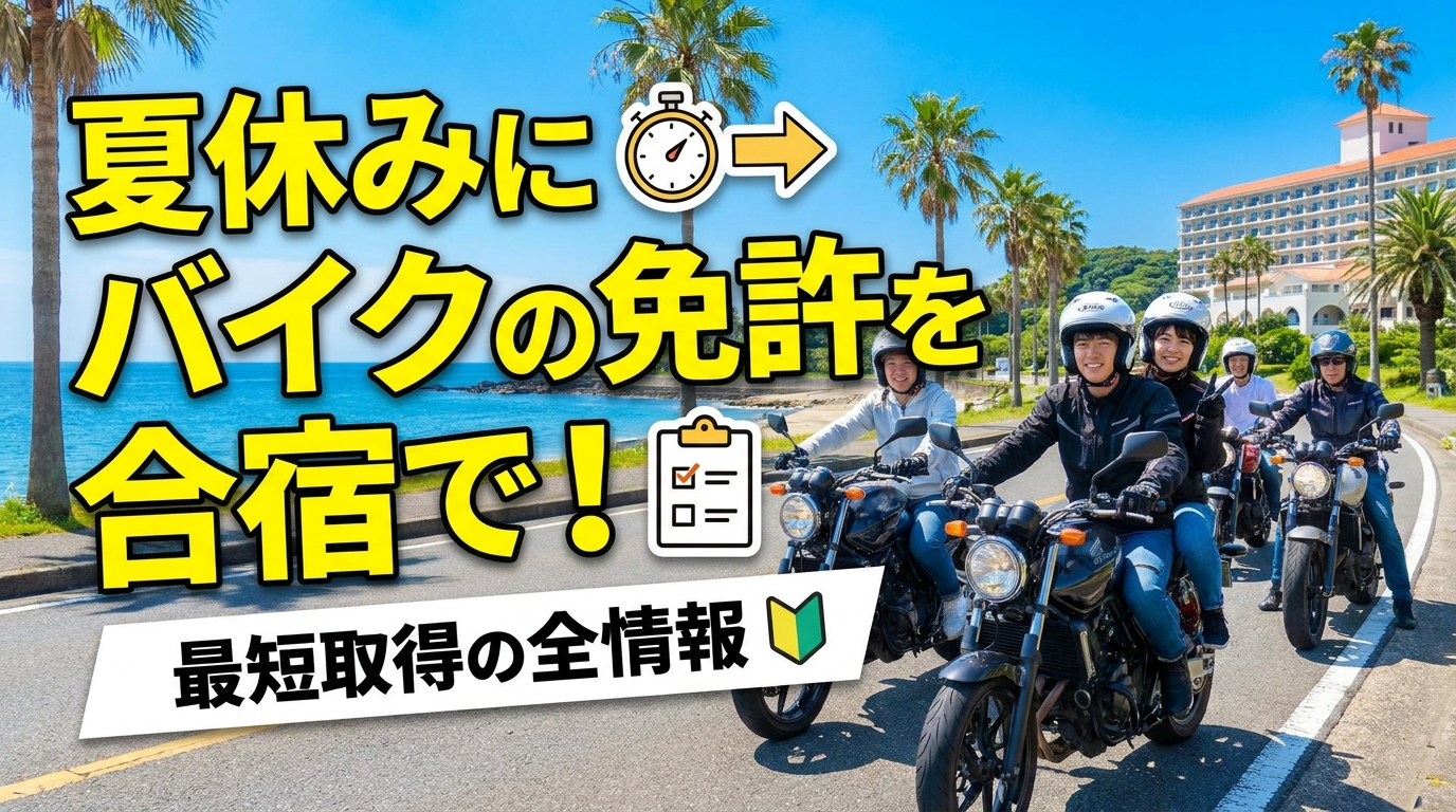 夏休みにバイクの免許を合宿で！最短取得の全情報