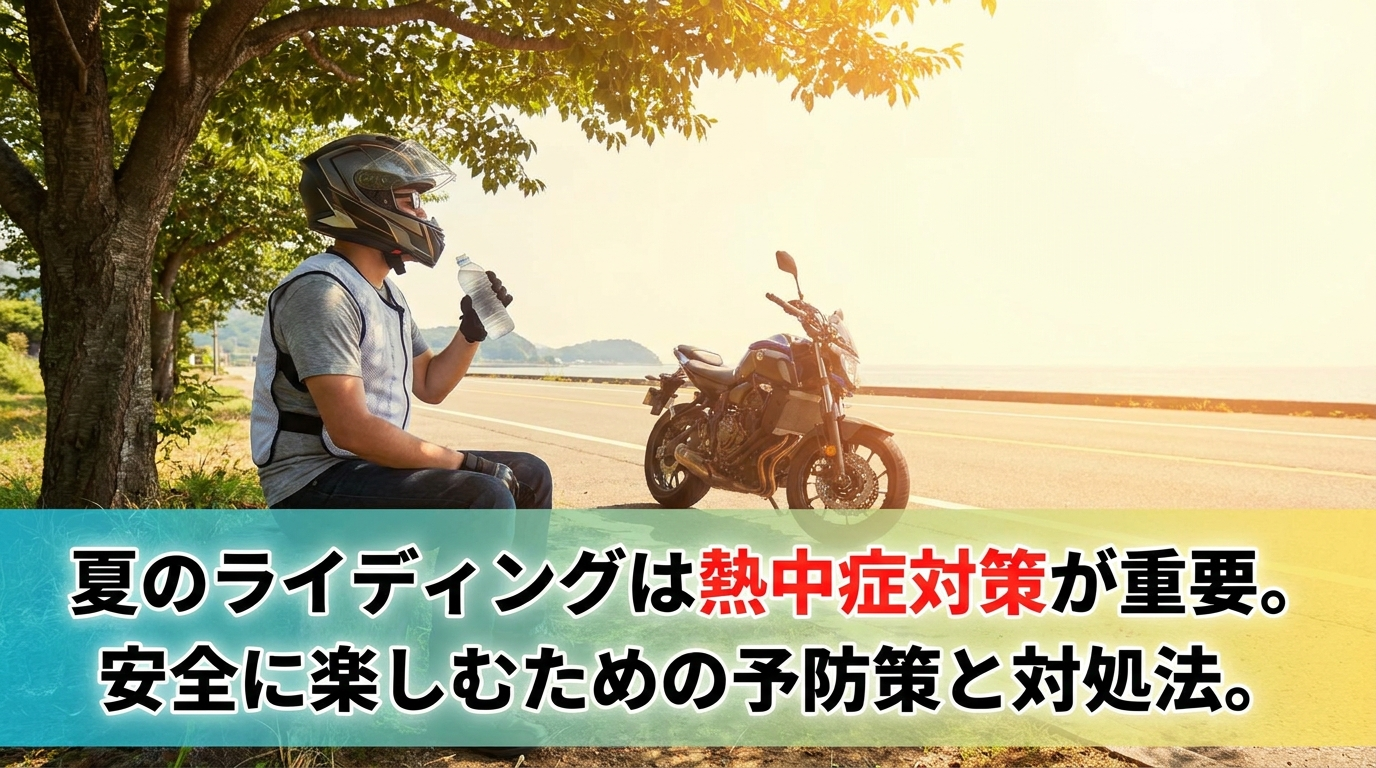 夏のライディングは熱中症対策が重要。安全に楽しむための予防策と対処法。
